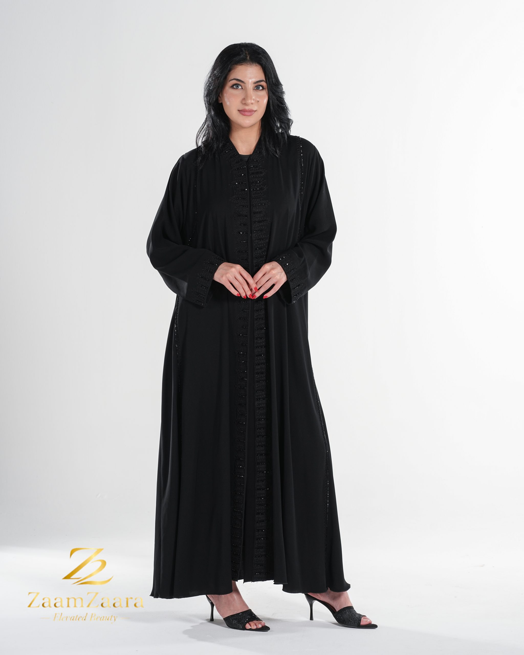 Black Classic Embroidered Abaya