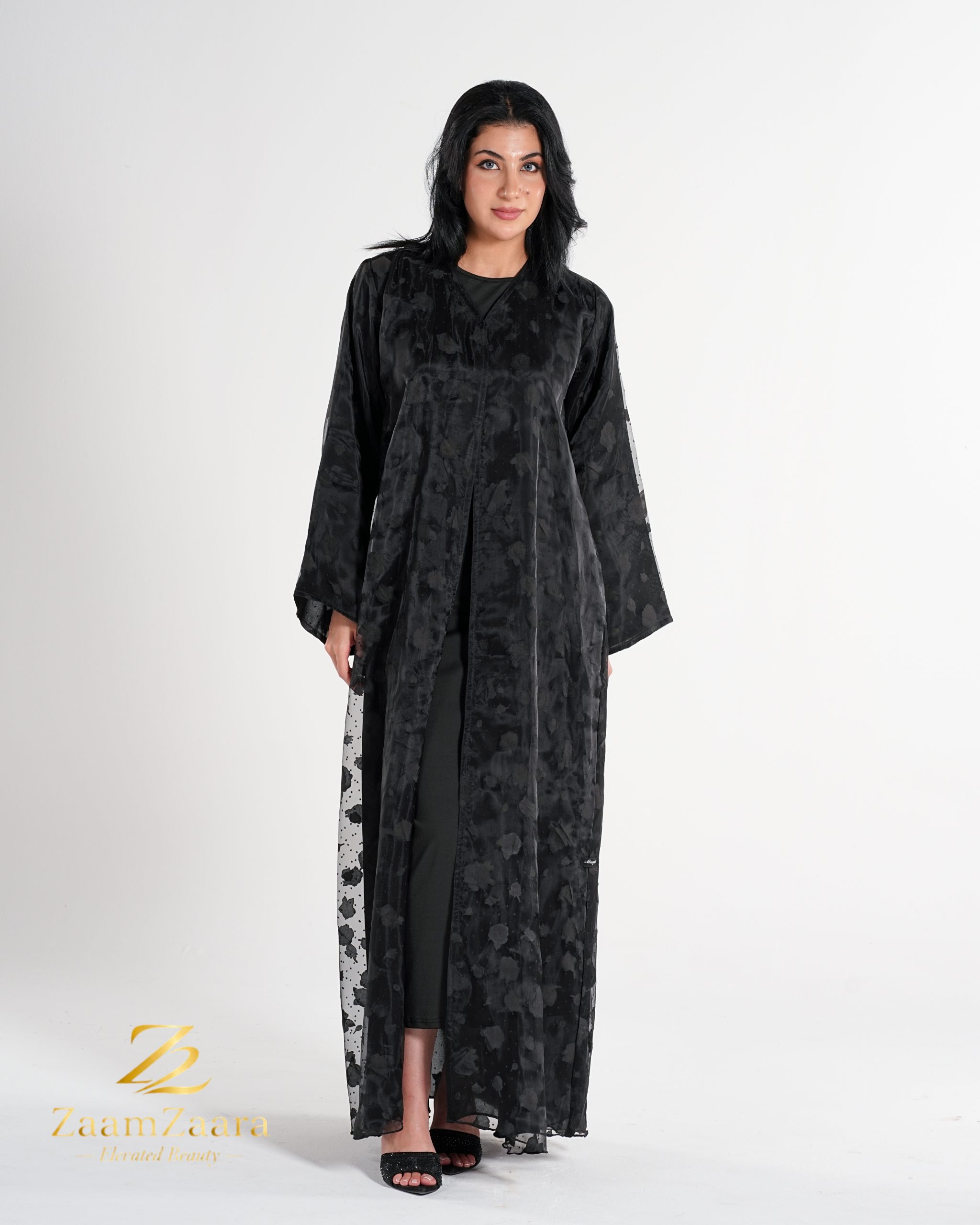 Midnight Mist Organza Abaya